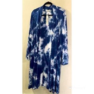Blue tie dyed kimono